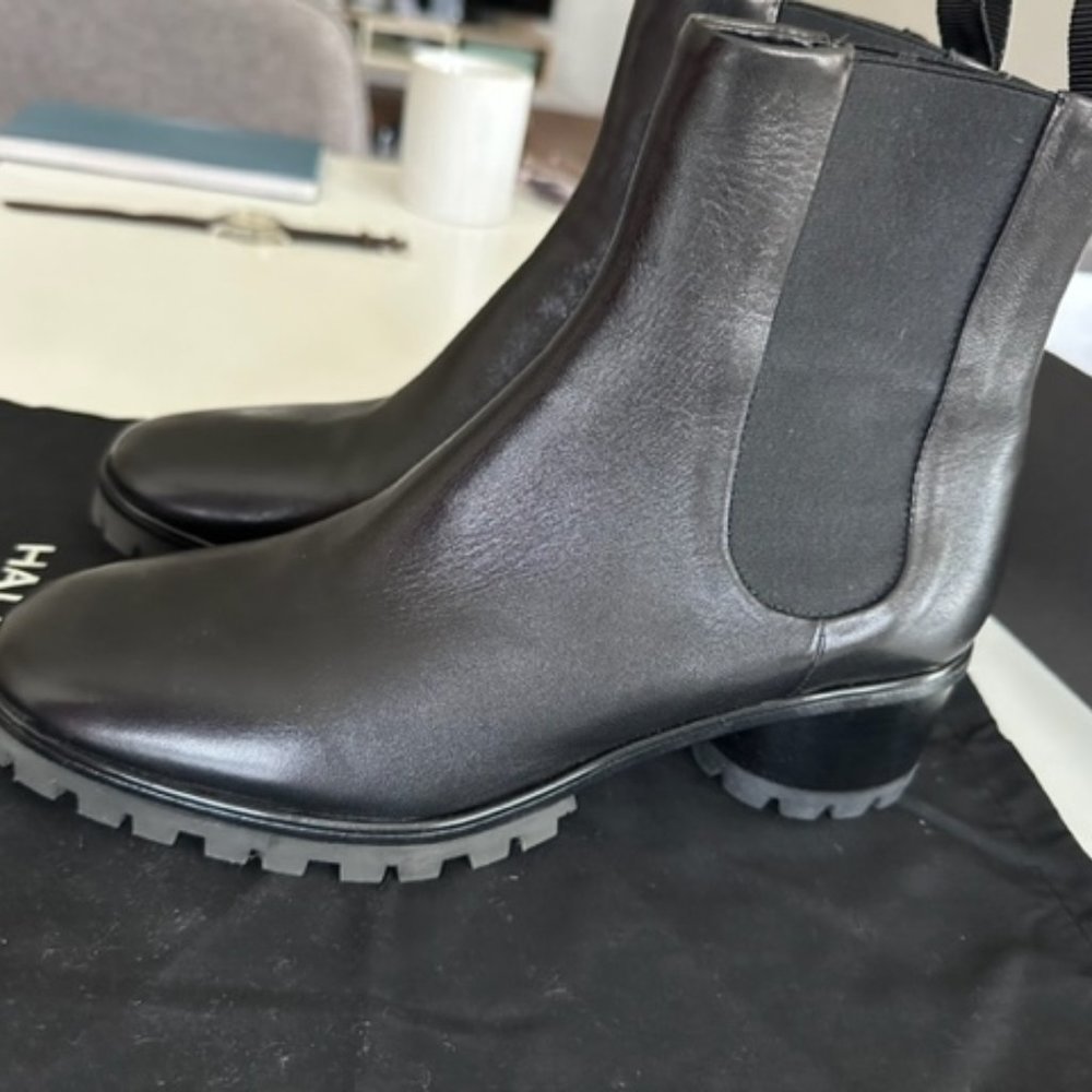 Halmanera Black Leather Chelsea Boots, Size 38